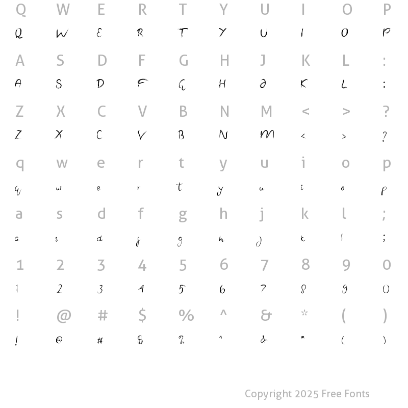 Character Map of Wolf Rubeus Regular