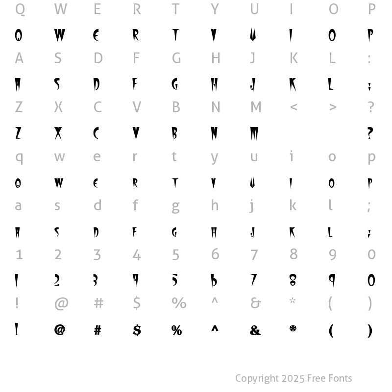 Character Map of WolfgangCaps Bold