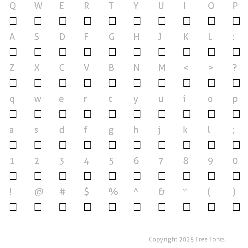 Character Map of WOLFPACK Regular