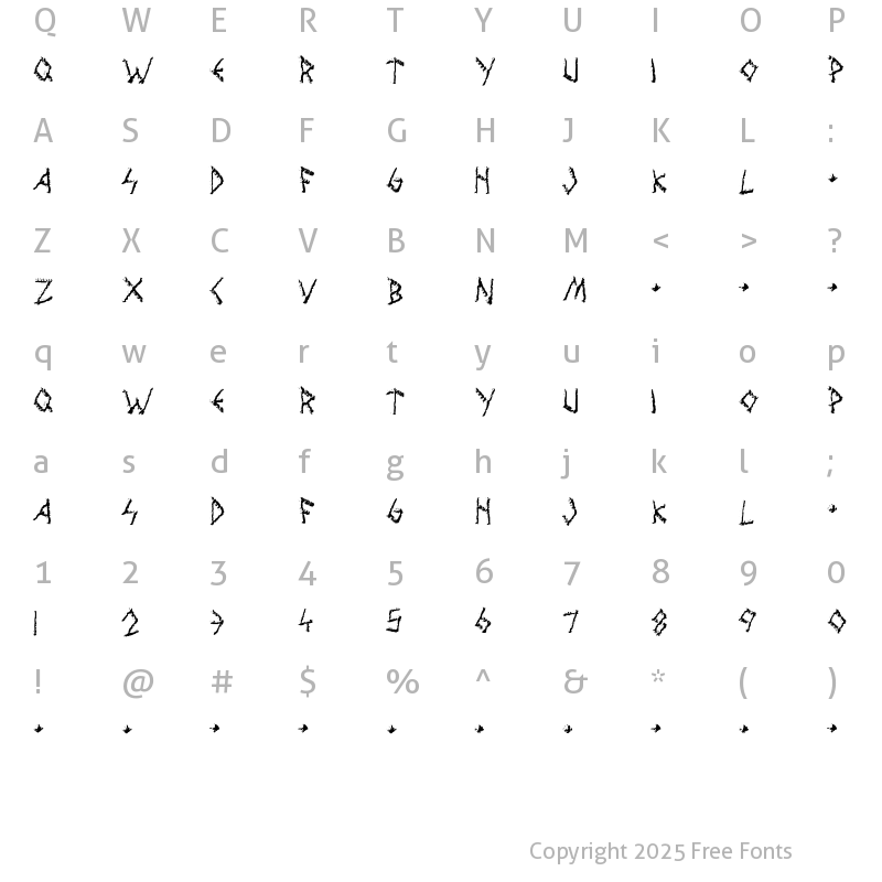 Character Map of Wolves Engraven Regular