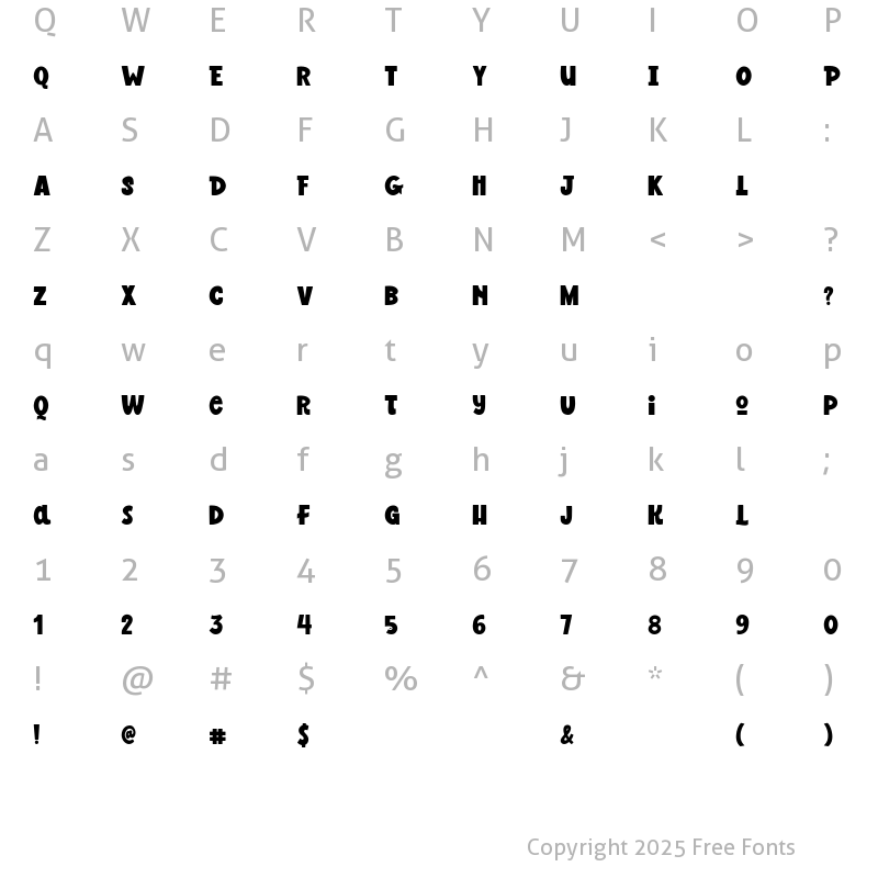 Character Map of Wonderful Adventure Font - Regular Regular