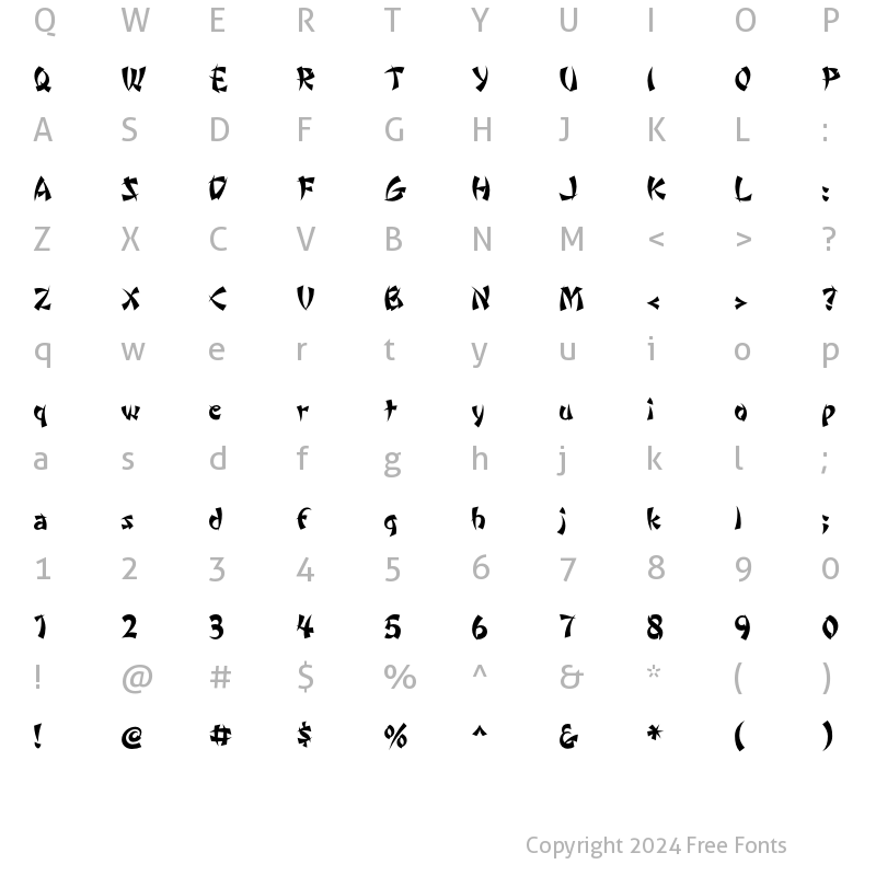 Character Map of WontonICG Regular