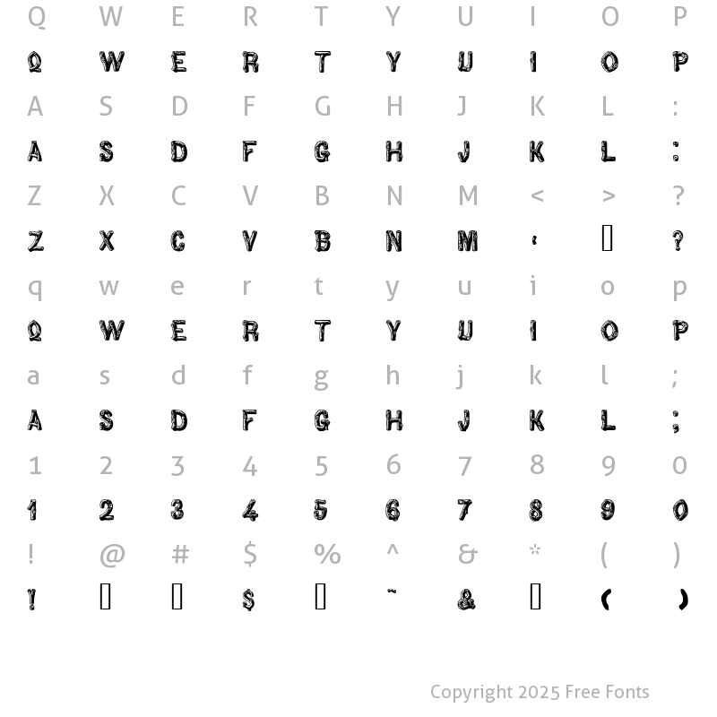 Character Map of Woodbadge Regular