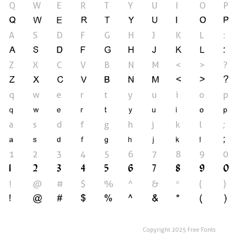 Character Map of Woodbrush Regular