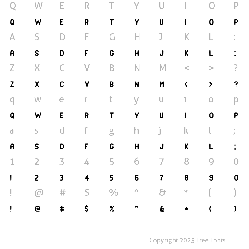 Character Map of Woodcrafter Sans Extra Condensed