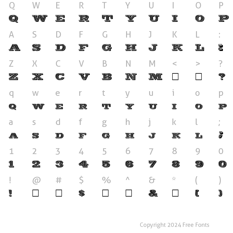 Character Map of Woodcut Regular