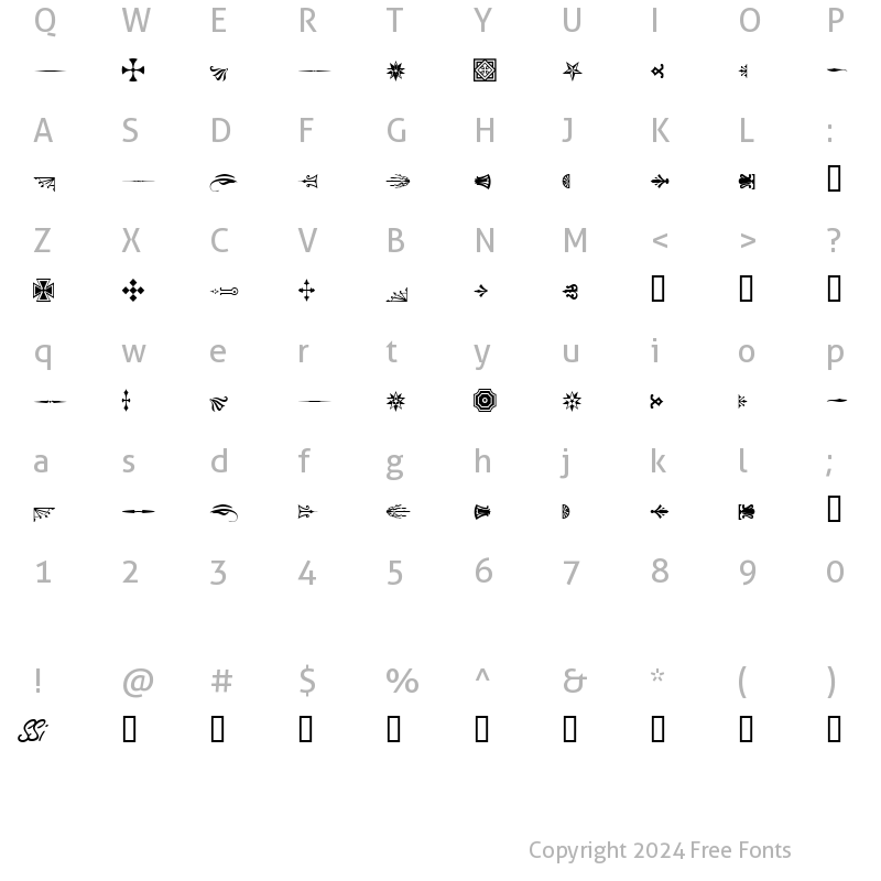 Character Map of WoodcutOrnamentsOneSSi Regular