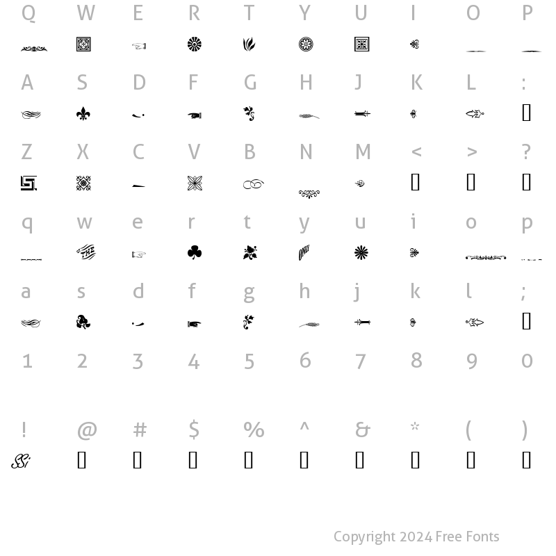 Character Map of WoodcutOrnamentsTwoSSi Regular