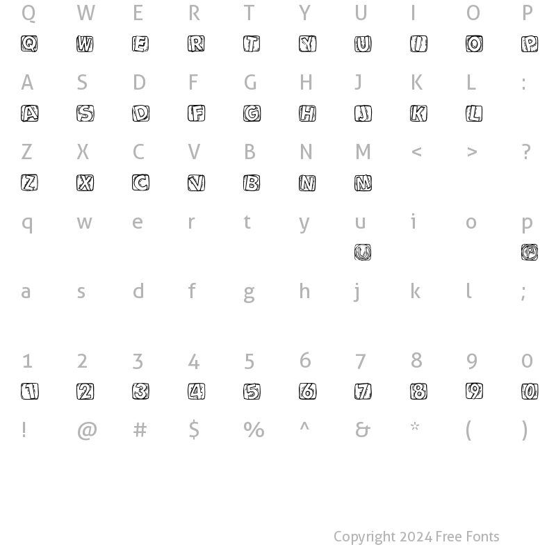 Character Map of WoodcuttedCaps Regular