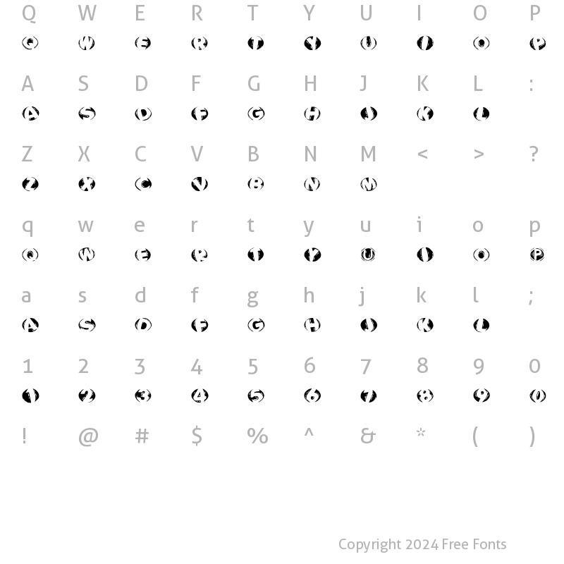 Character Map of WoodcuttedCapsInversFS Regular