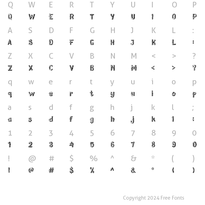 Character Map of Wooden Log Regular