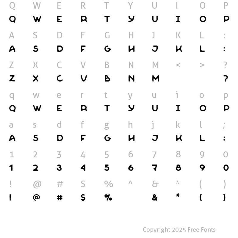 Character Map of Woodhammer Regular