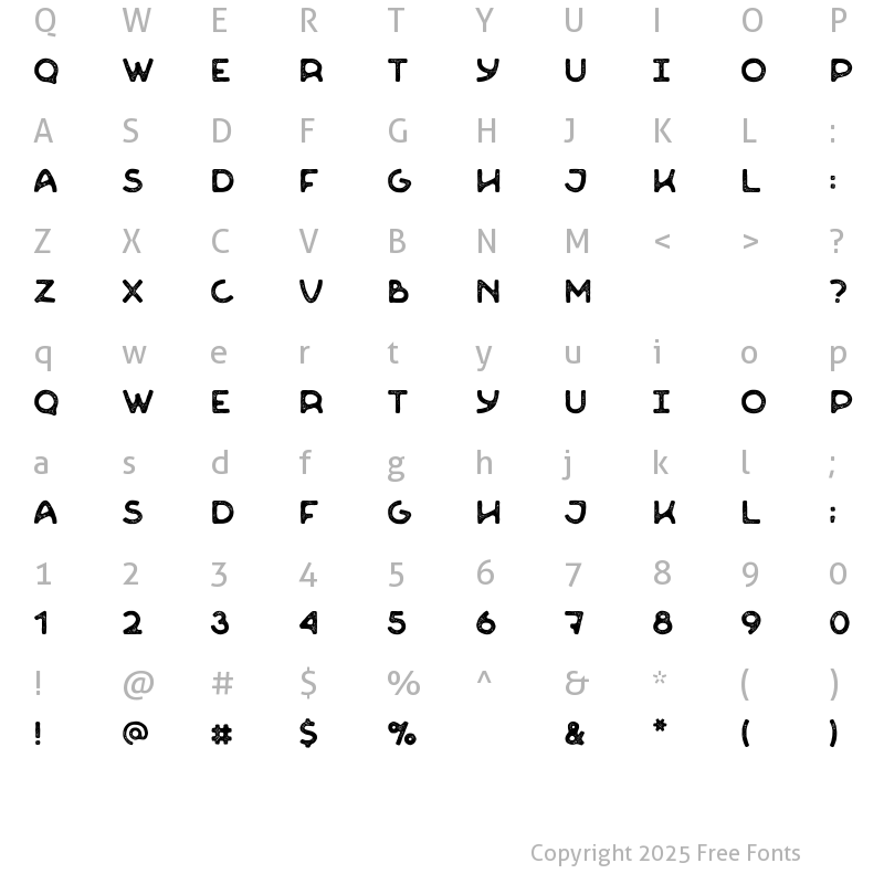 Character Map of Woodhammer Texture