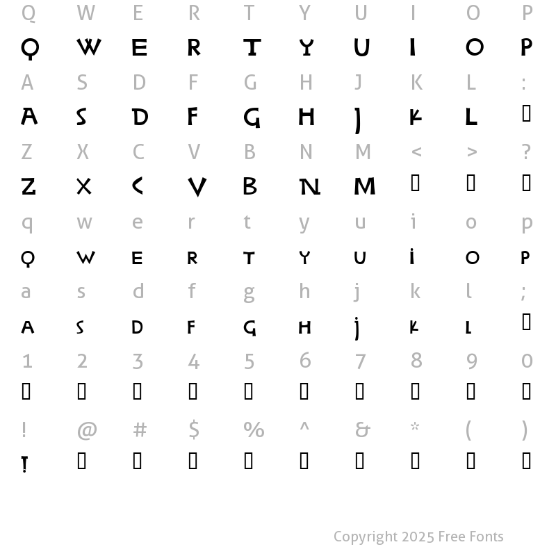 Character Map of Woodring Bold