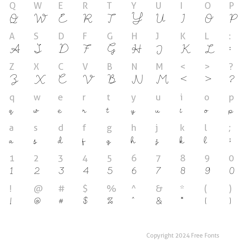 Character Map of Woodwork Regular