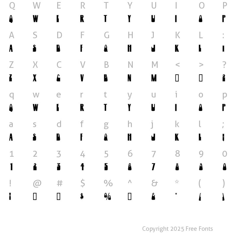 Character Map of WoogieDisplayOutlineCapsSSK Regular