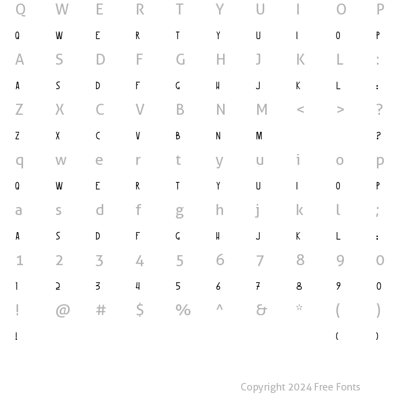 Character Map of Woomble Regular