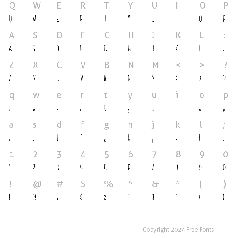 Character Map of Wooster Normal