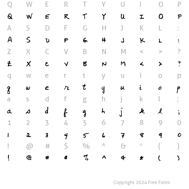 Character Map of Wooster Regular