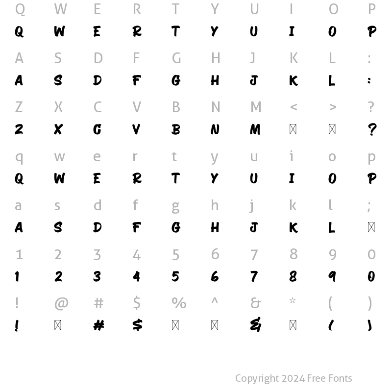 Character Map of Wores Paint Regular