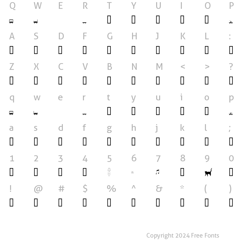 Character Map of WorkTrain Regular