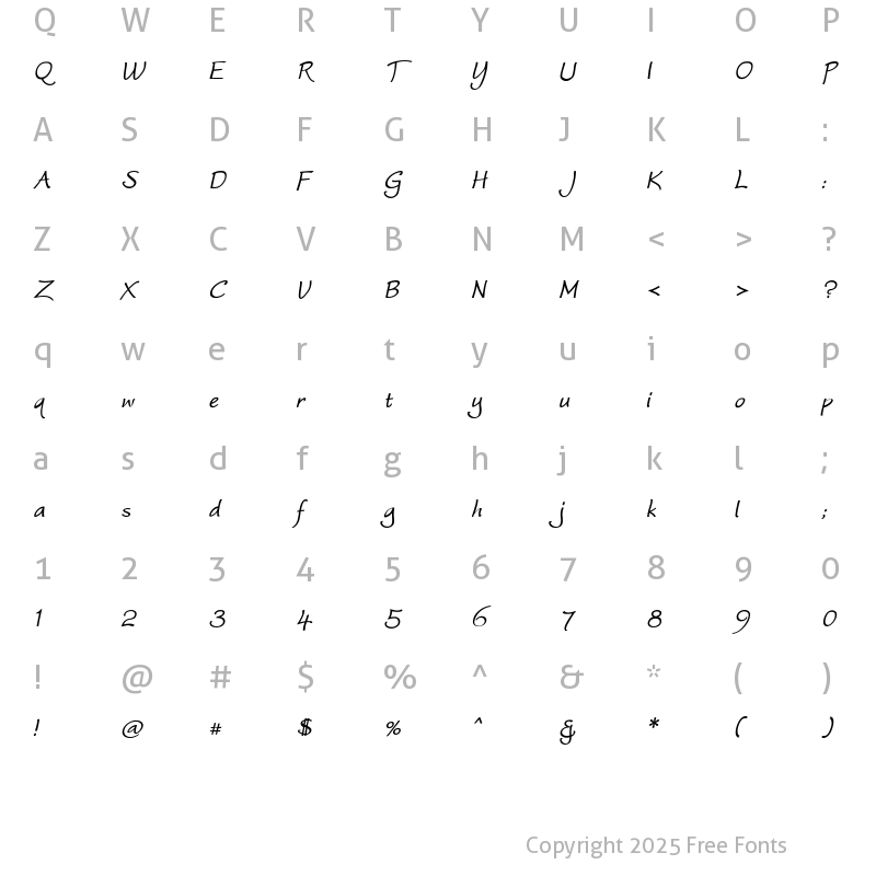 Character Map of Worstveld Sling Bold Oblique Regular