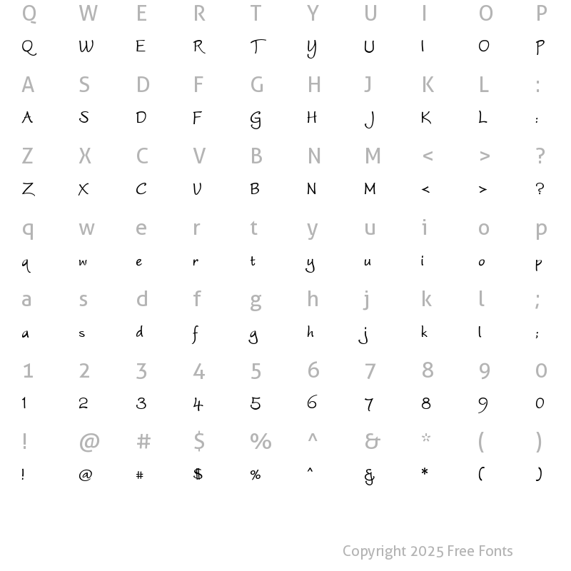 Character Map of Worstveld Sling Bold Regular