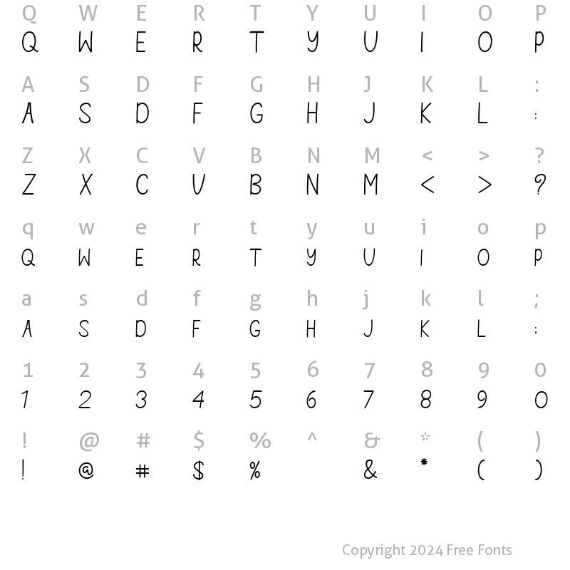 Character Map of WOSELLA Regular