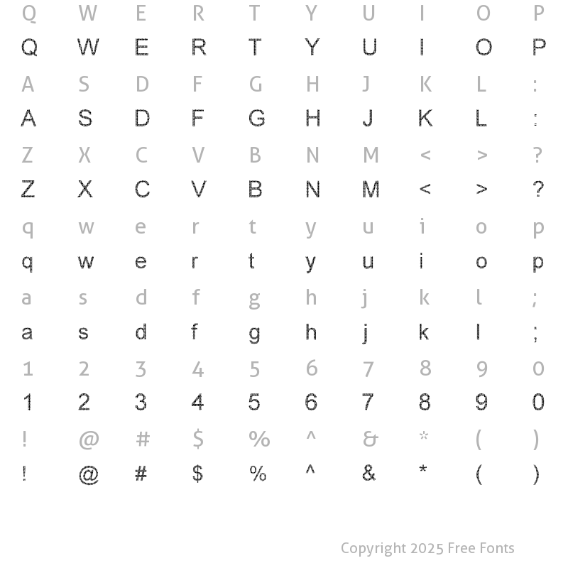 Character Map of Woven Brickwork Regular