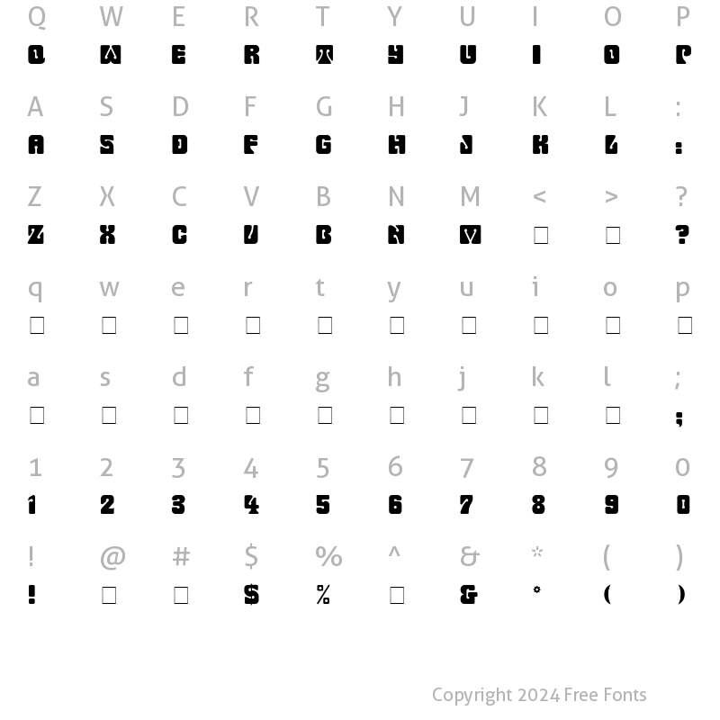 Character Map of Wowser Display Caps SSi Regular