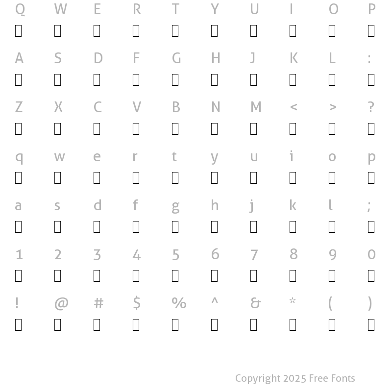 Character Map of WP IconicSymbolsA Normal