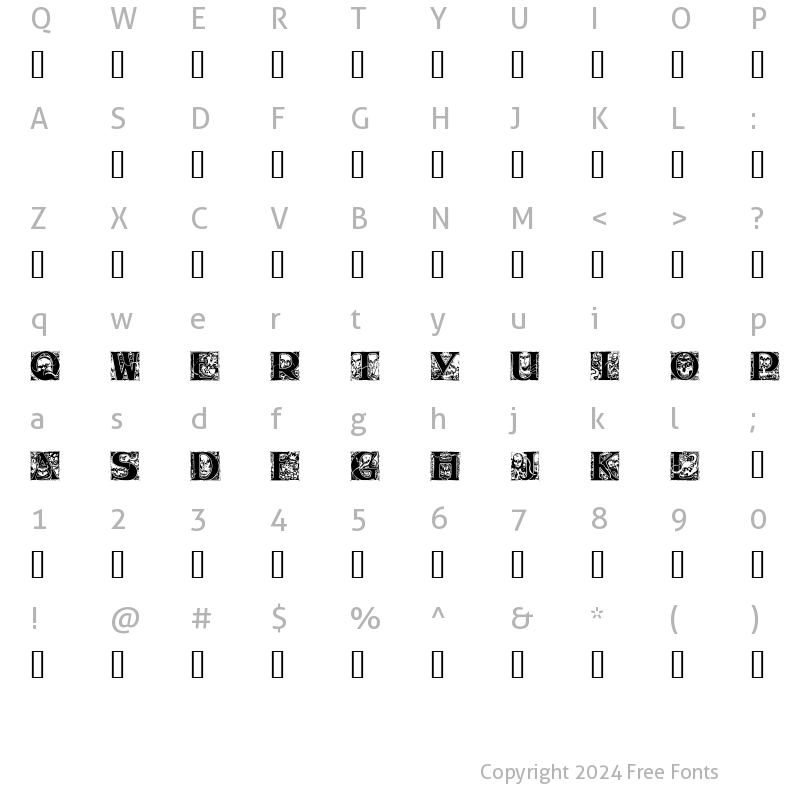 Character Map of Wraith Caps Regular