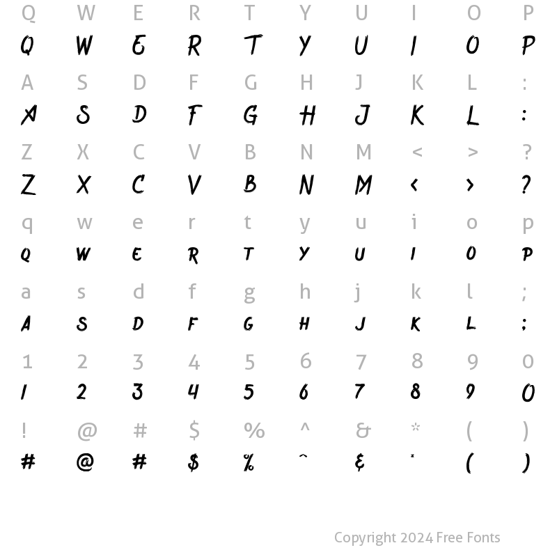 Character Map of Wreckout Regular