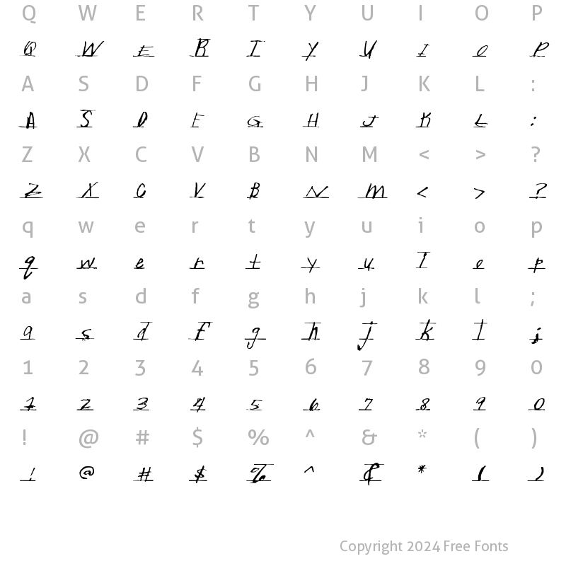 Character Map of Writtenhouse Regular