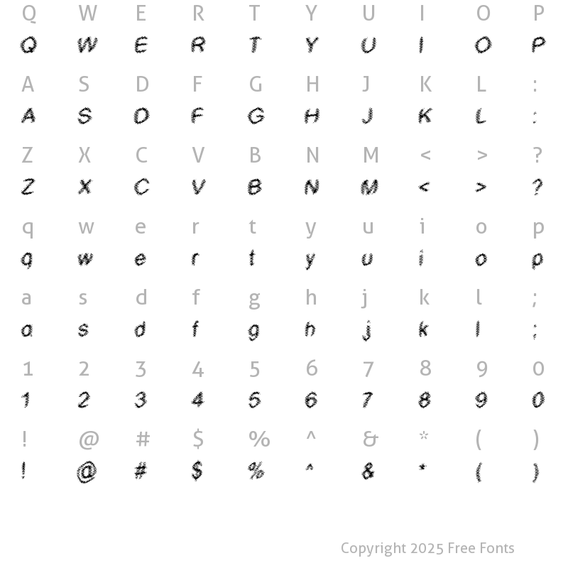 Character Map of WTF Regular