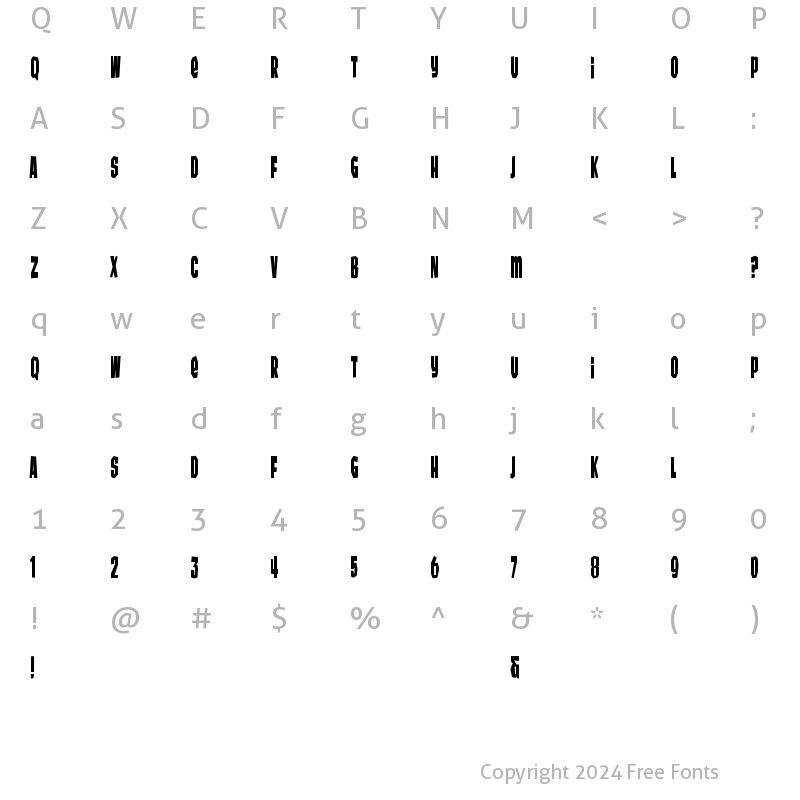 Character Map of Wunderbar Regular