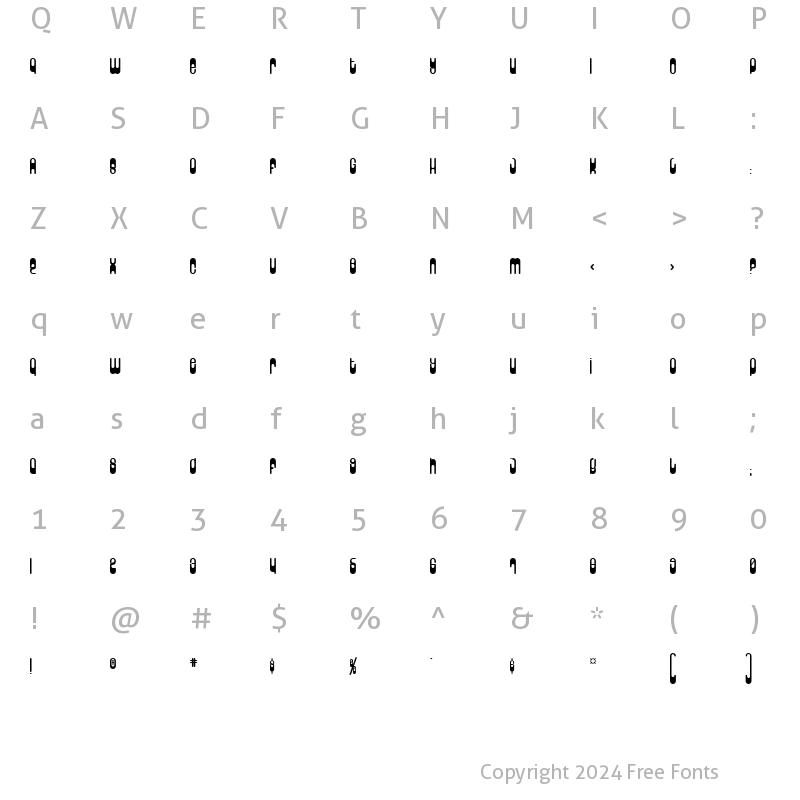 Character Map of Wunderland Regular