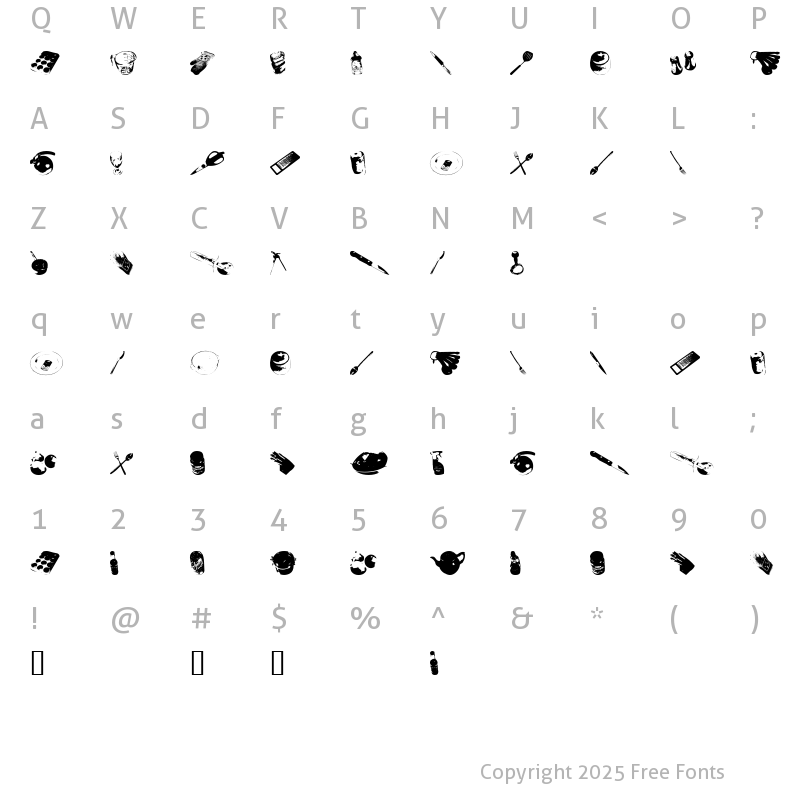 Character Map of WutsCookin Regular