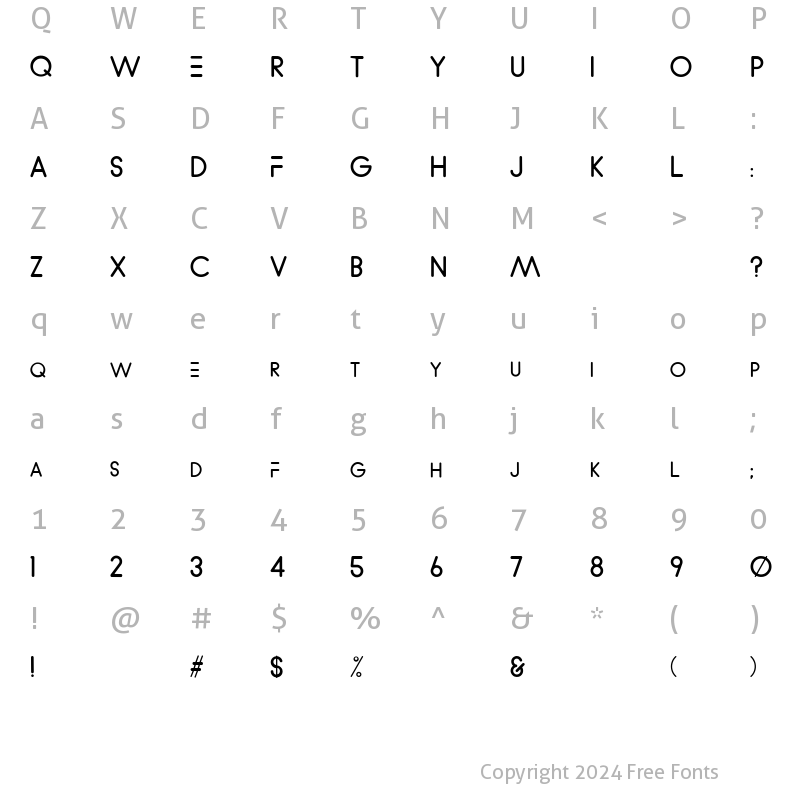 Character Map of WVelez Logofont Regular