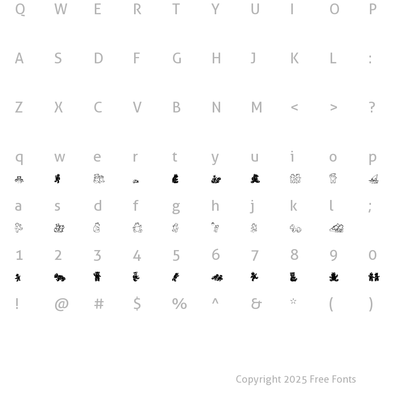 Character Map of WWBearySpecial Regular