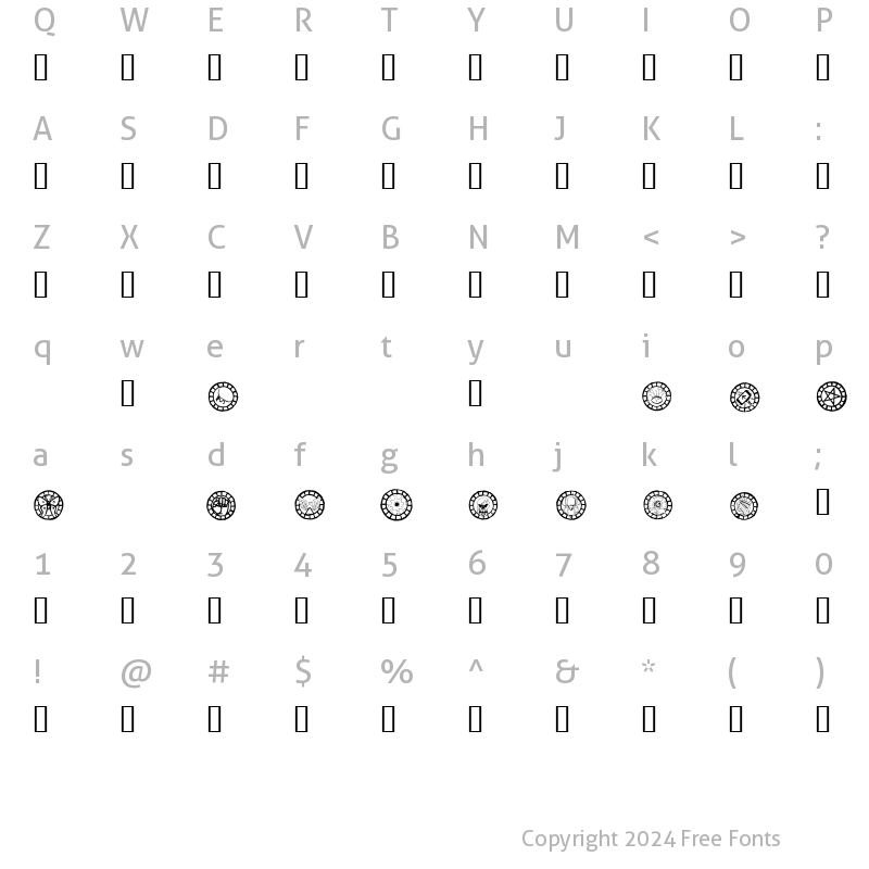 Character Map of WWChangelingBats Regular