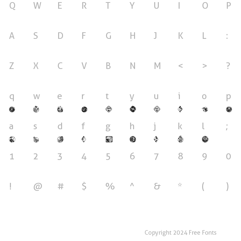 Character Map of WWElegance Regular