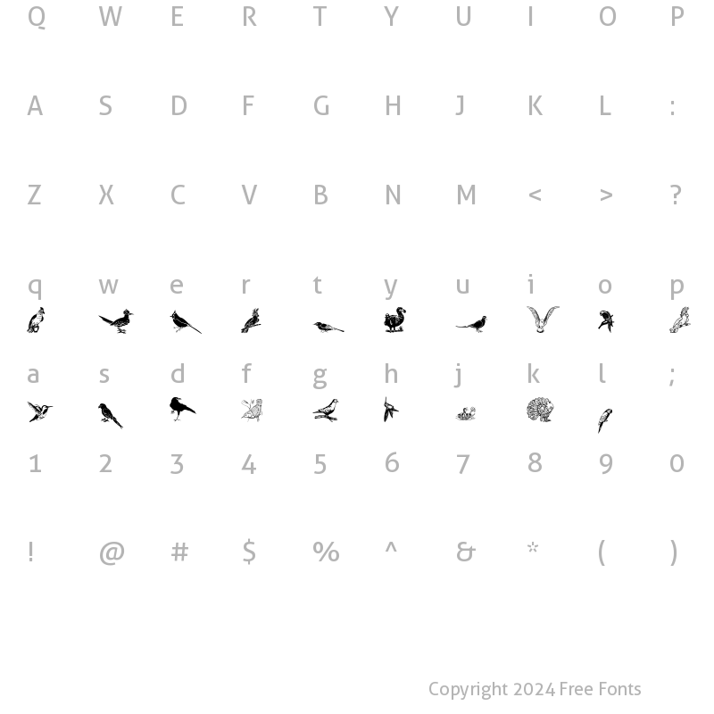 Character Map of WWFeathers Regular