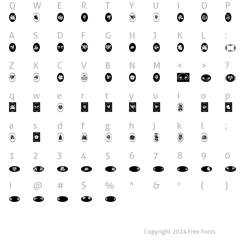 Character Map of WWRosebud Regular