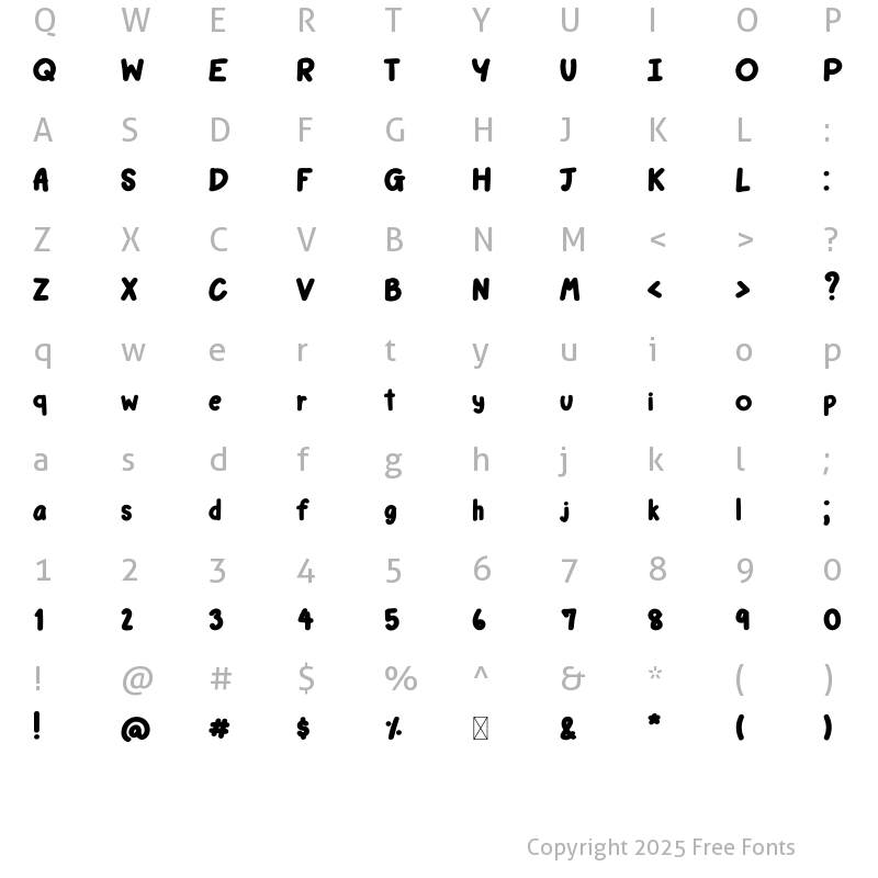 Character Map of Wynfreda Regular