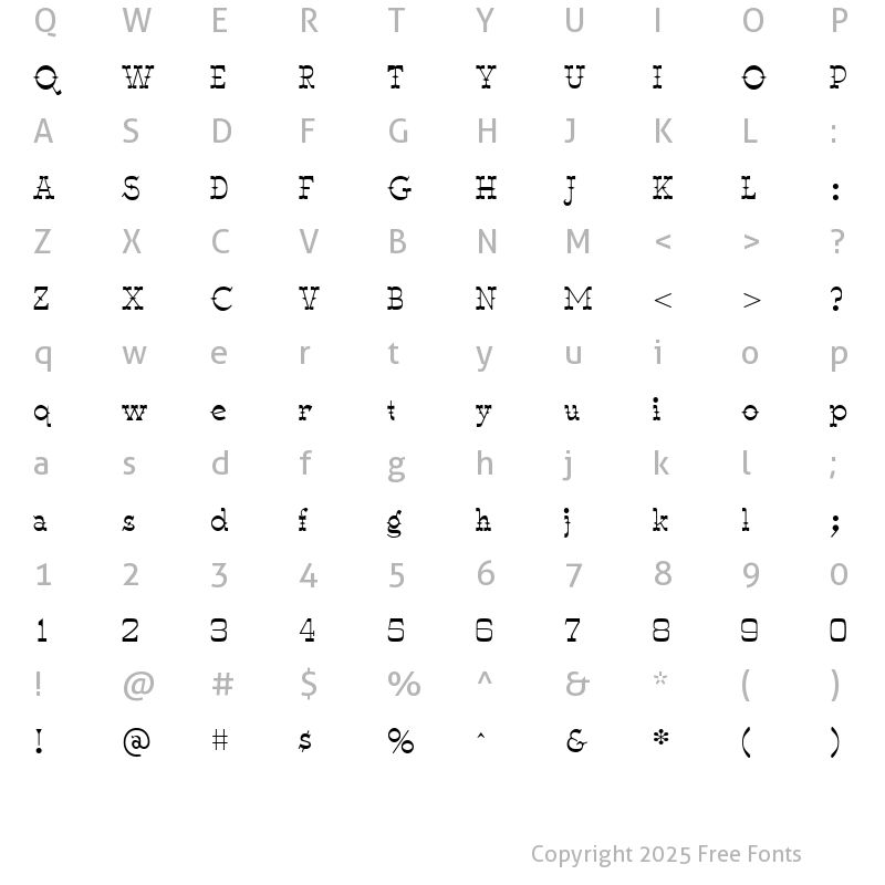 Character Map of WyomingMacroniPegged Regular