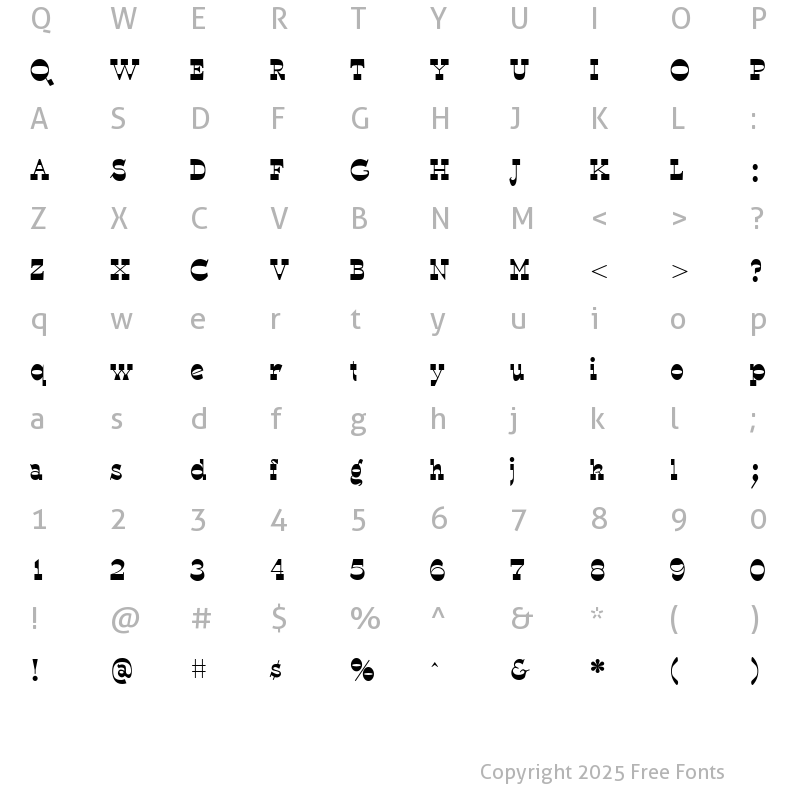 Character Map of WyomingSpaghetti Bold