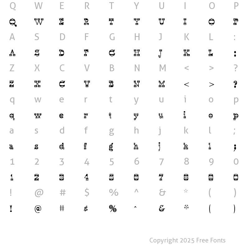 Character Map of WyomingStrudel Regular