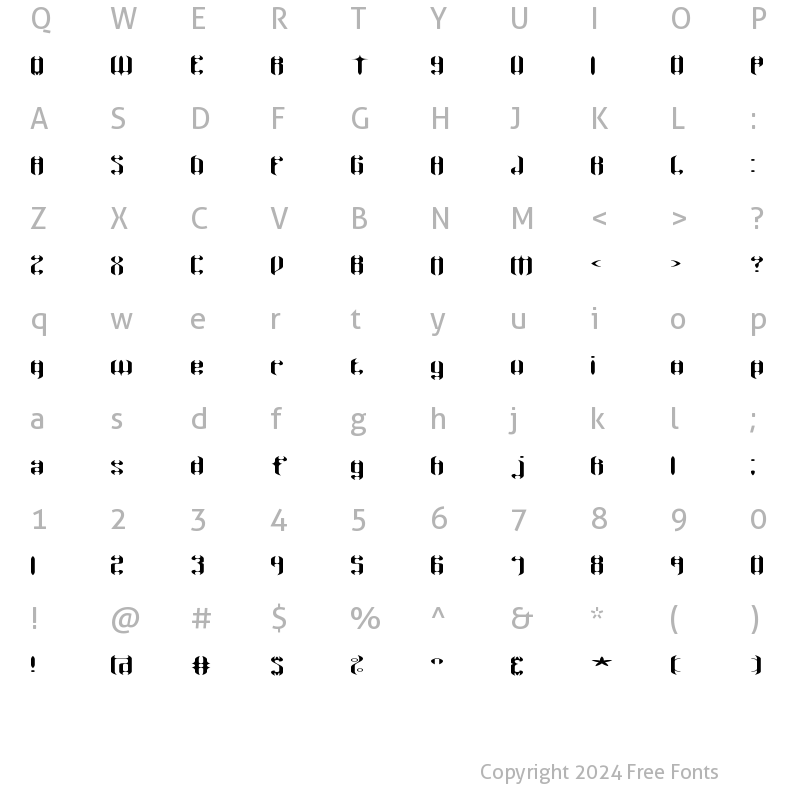 Character Map of Wyvern Wings Wyde BRK Normal