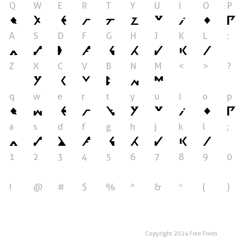 Character Map of X Fuse Regular